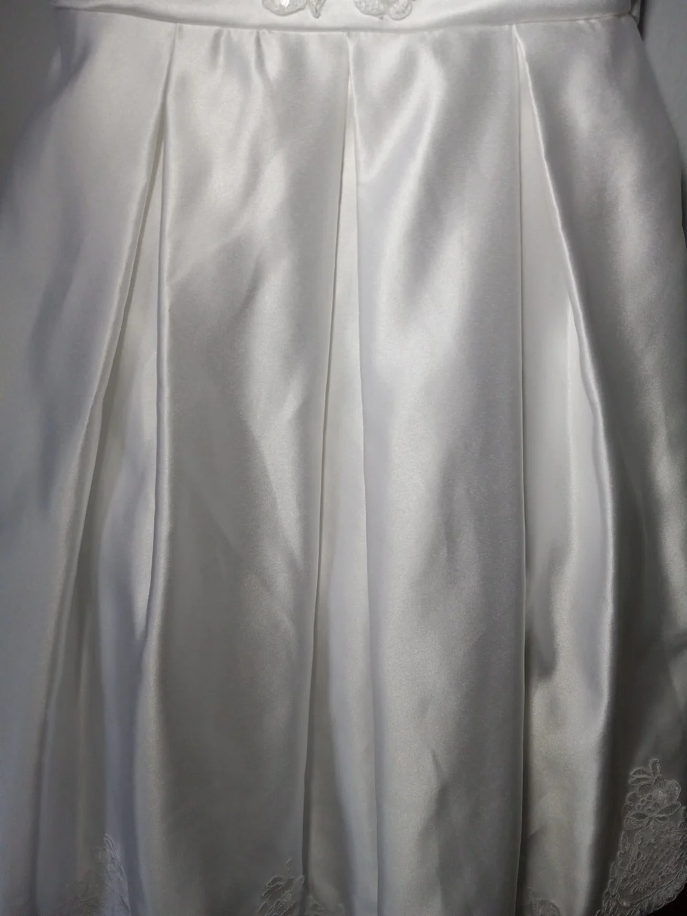 Bonnie Jean Wedding Flower Girl Or Communion White Satin Girls' Dress Size 7 - Picture 4 of 10
